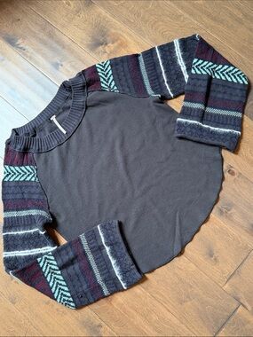 Free People Fairground Thermal Bell Sleeve Top NWOT